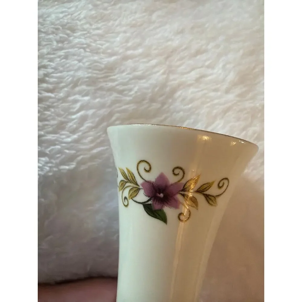 Camelot Fine Bone China Bud Vase England Floral Gold Trim Mini Vase Vintage